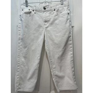 Lauren Ralph Lauren Jeans Co. White Petite Denim Classic Midcalf Capris Size 8P